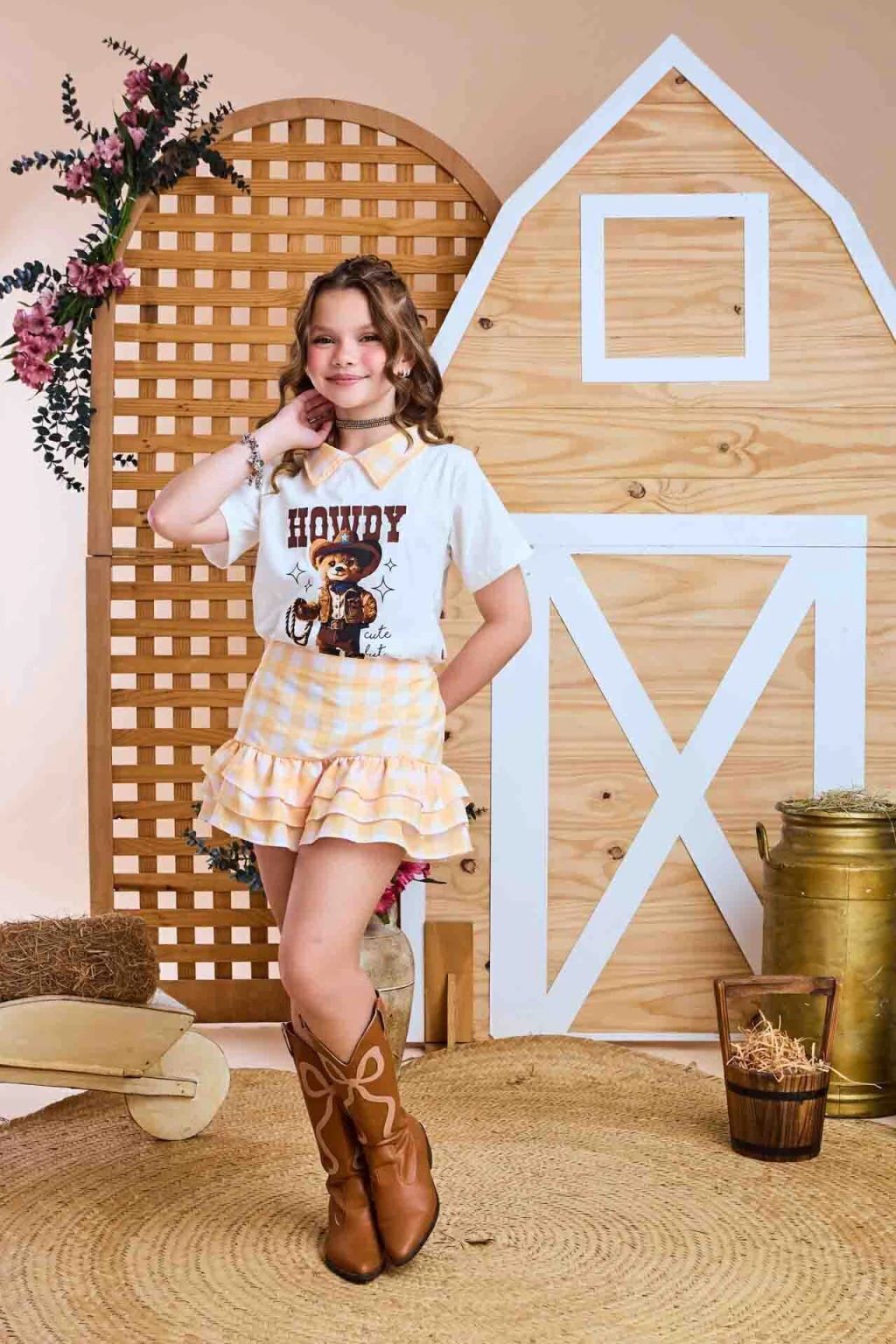 Conjunto Cecília - Cowgirl  COM SHORT POR BAIXO