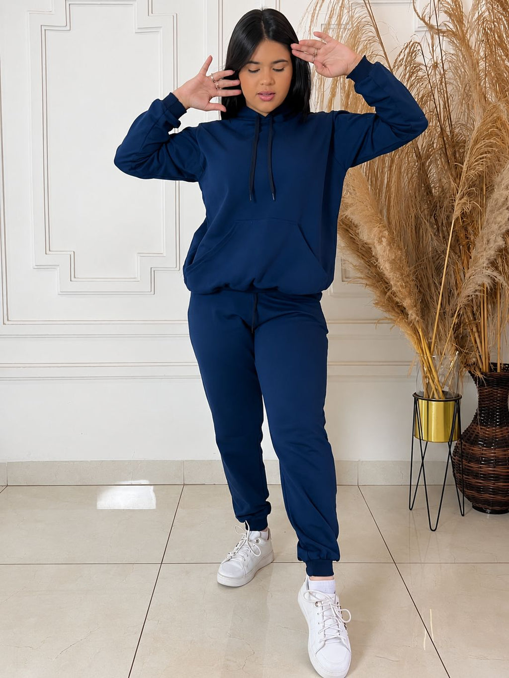 Conjunto azul Moletom Juvenil Flanelado