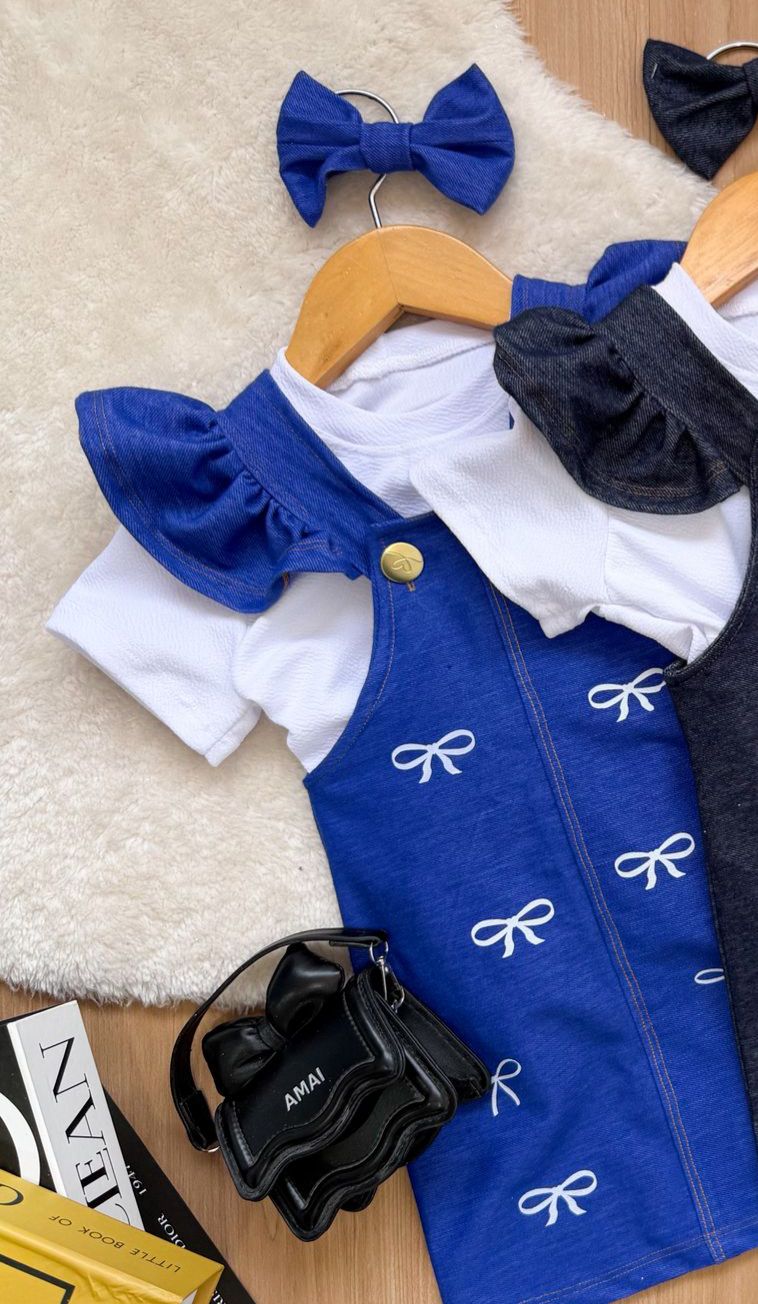 Salopete com blusa + laço