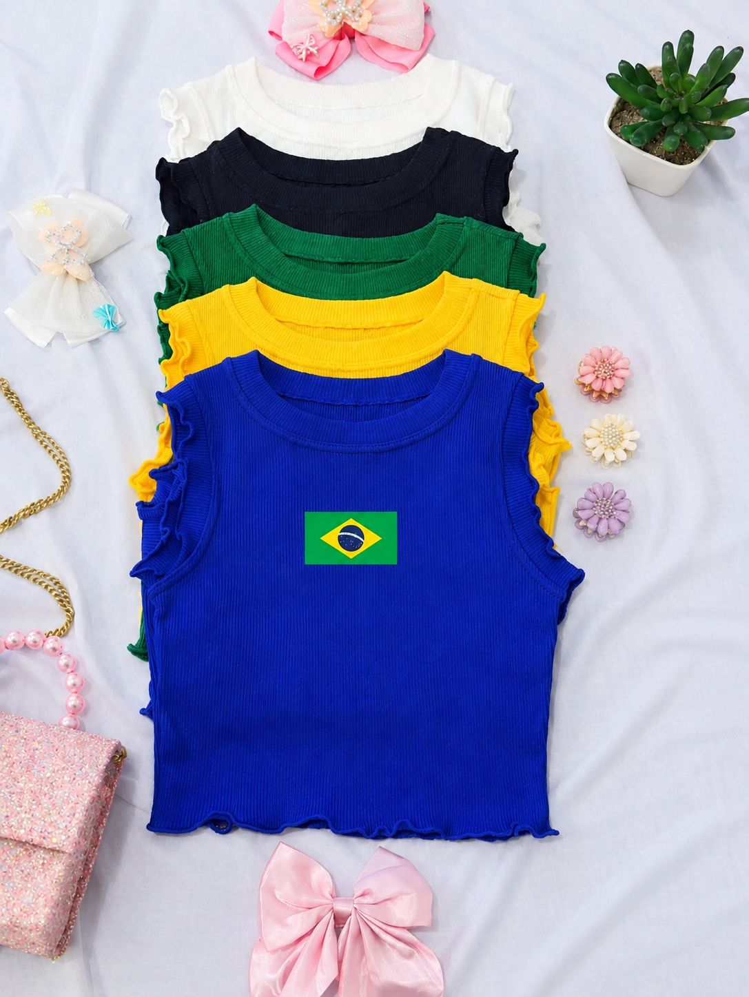 REGATA azul BRASIL BRANDEIRA - AZUL