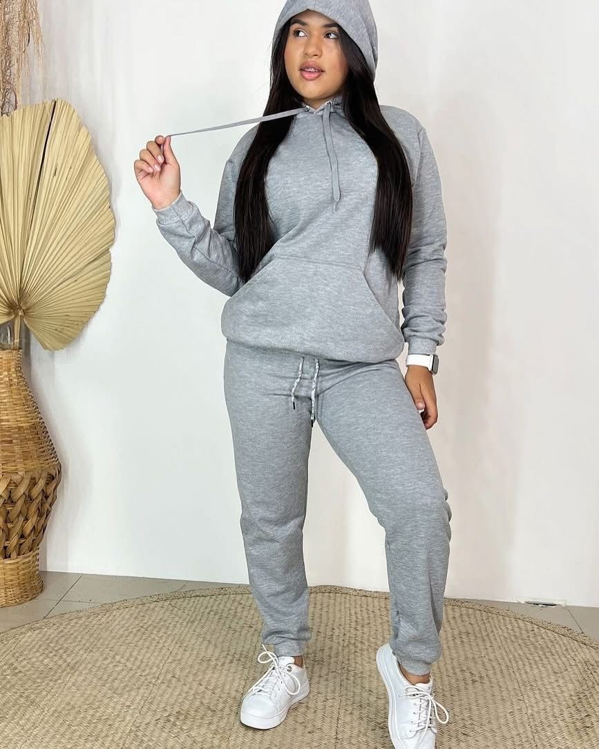 Conjunto cinza Moletom Juvenil Flanelado