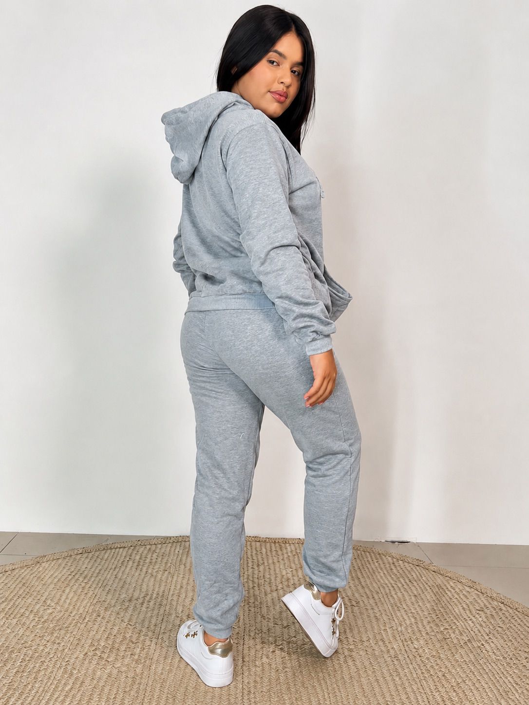 Conjunto cinza Moletom Juvenil Flanelado
