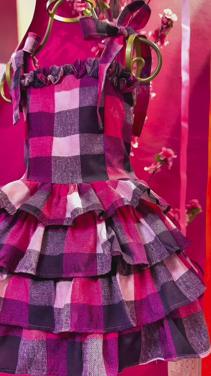Vestido Maria (Xadrez Pink)
