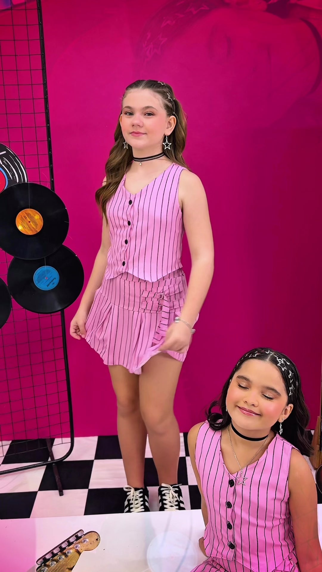 Conjunto Evelyn- saia com short - (rosa)